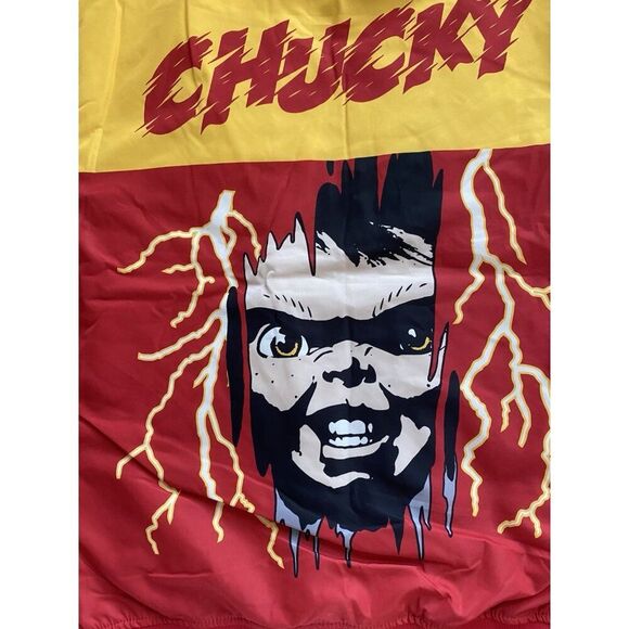 Reason X Chucky Good Guys Varsity Bomber Racing Red Jacket Men’s Sz L NEW - Picture 13 of 15